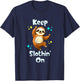 Dancing Sloth Keep Slothing On Funny Happy Dancing Sloth T-Shirt - T-Shirt | Navy