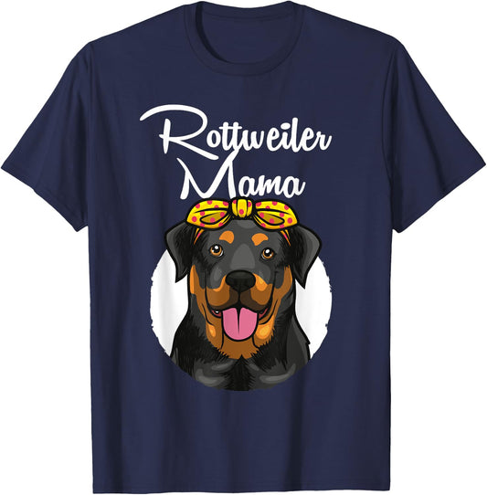 Funny Rottweiler Mom Art Grandma Rottie Mama Quote T-Shirt - T-Shirt | Navy