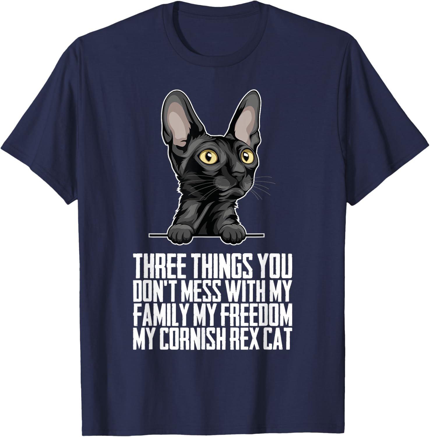 Cornish Rex mom - Cornish Rex dad - Cornish Rex cat T-Shirt - T-Shirt | Navy