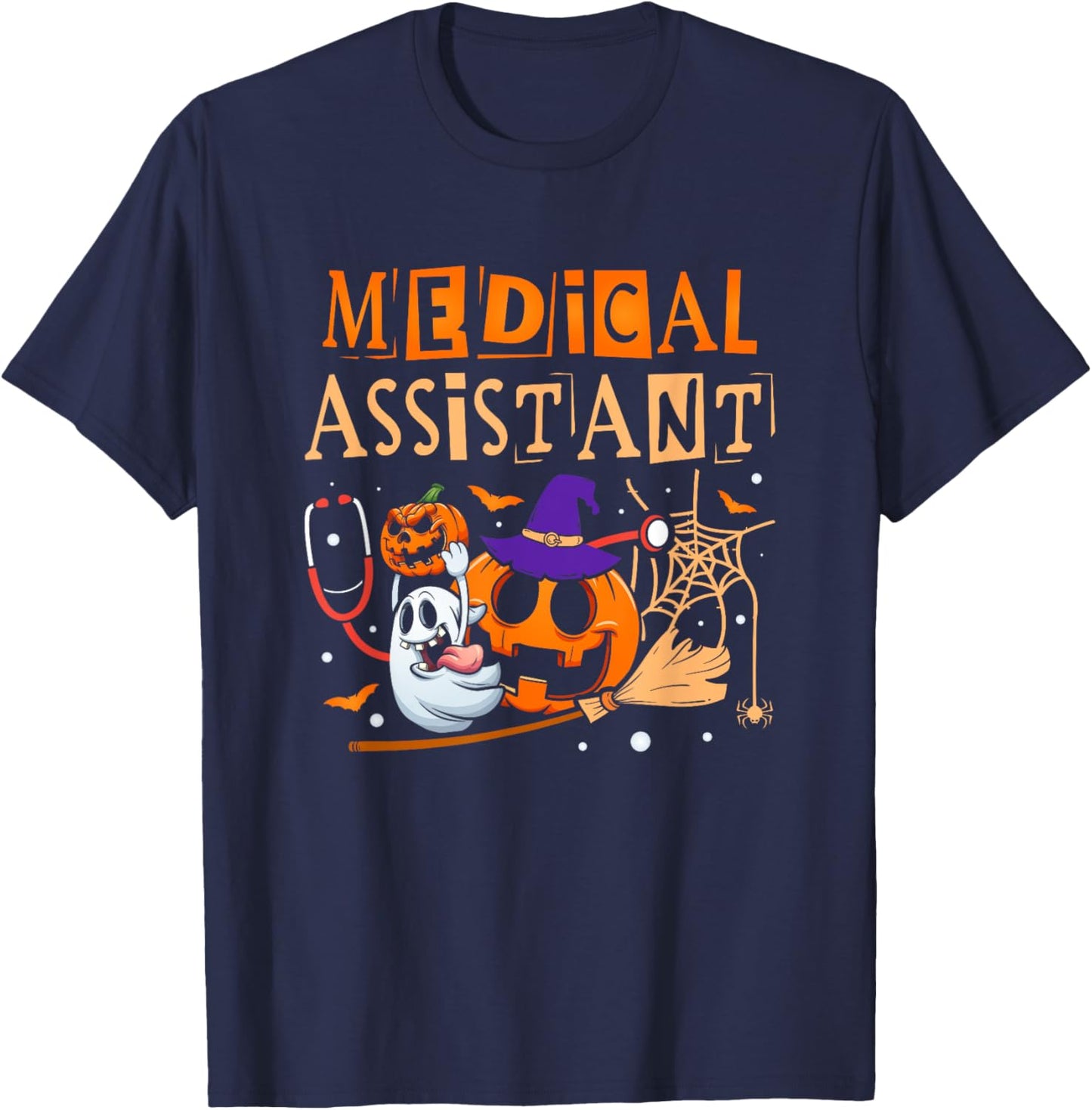 Scary Halloween One Spooky Medical Assistant Halloween T-Shirt - T-Shirt | Navy