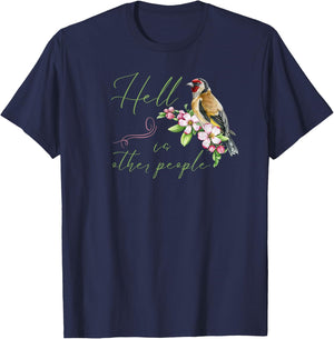 Introvert Hell is Other People Floral Antisocial Funny T-Shirt - T-Shirt | Navy