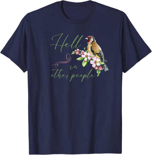Introvert Hell is Other People Floral Antisocial Funny T-Shirt - T-Shirt | Navy