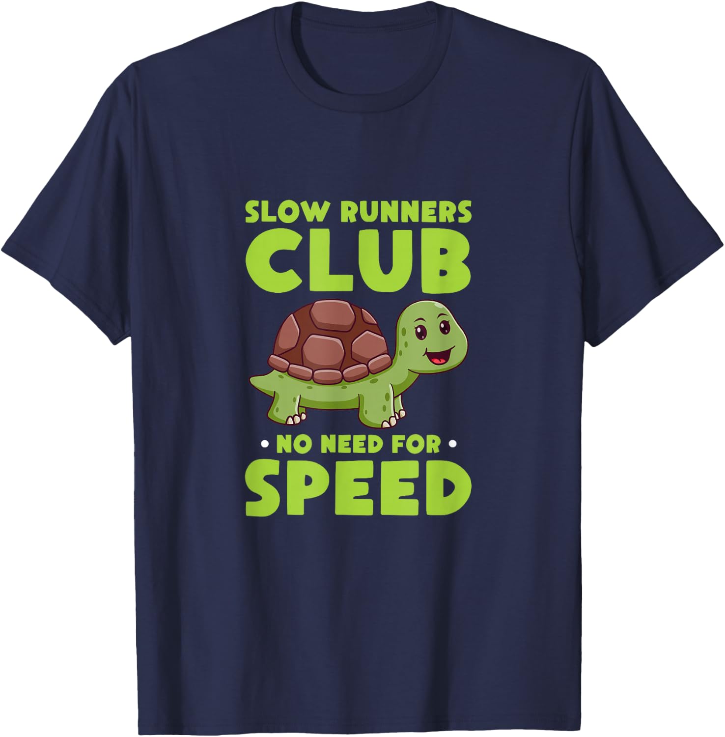 Slow Runners Club Turtle Tortoise Kawaii Running T-Shirt - T-Shirt | Navy