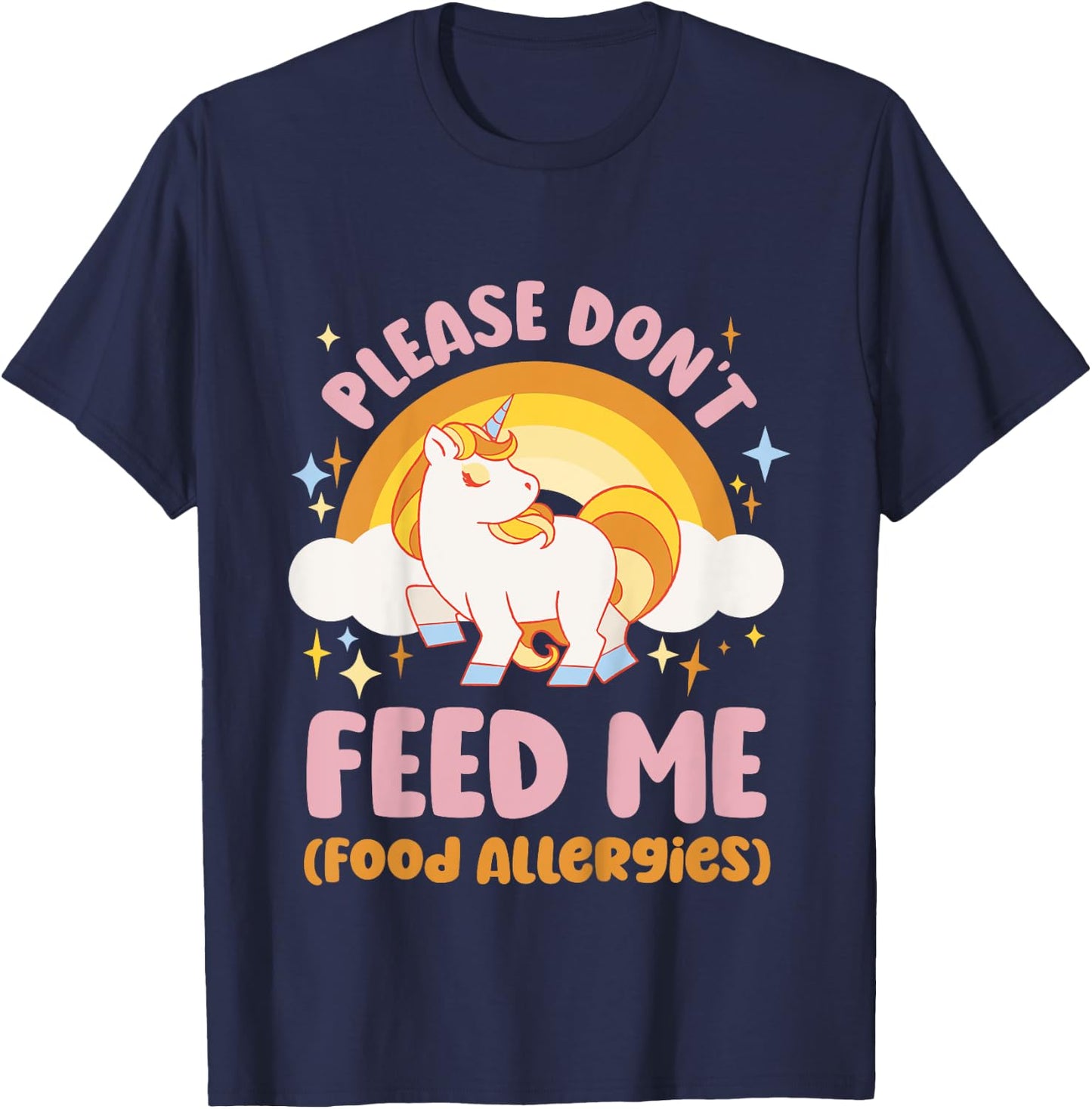 Food Allergy Toddler Kids Unicorn T-Shirt - T-Shirt | Navy