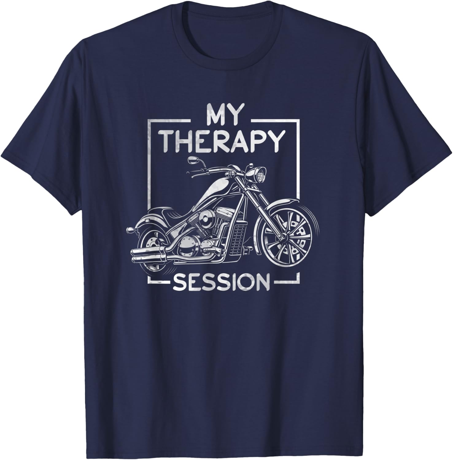 My therapy session is biking bike motorcycle rider T-Shirt - T-Shirt | Navy