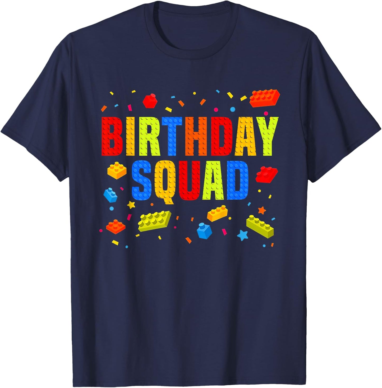 Brick Builder Funny Blocks Master Builder Birthday Squad T-Shirt - T-Shirt | Navy