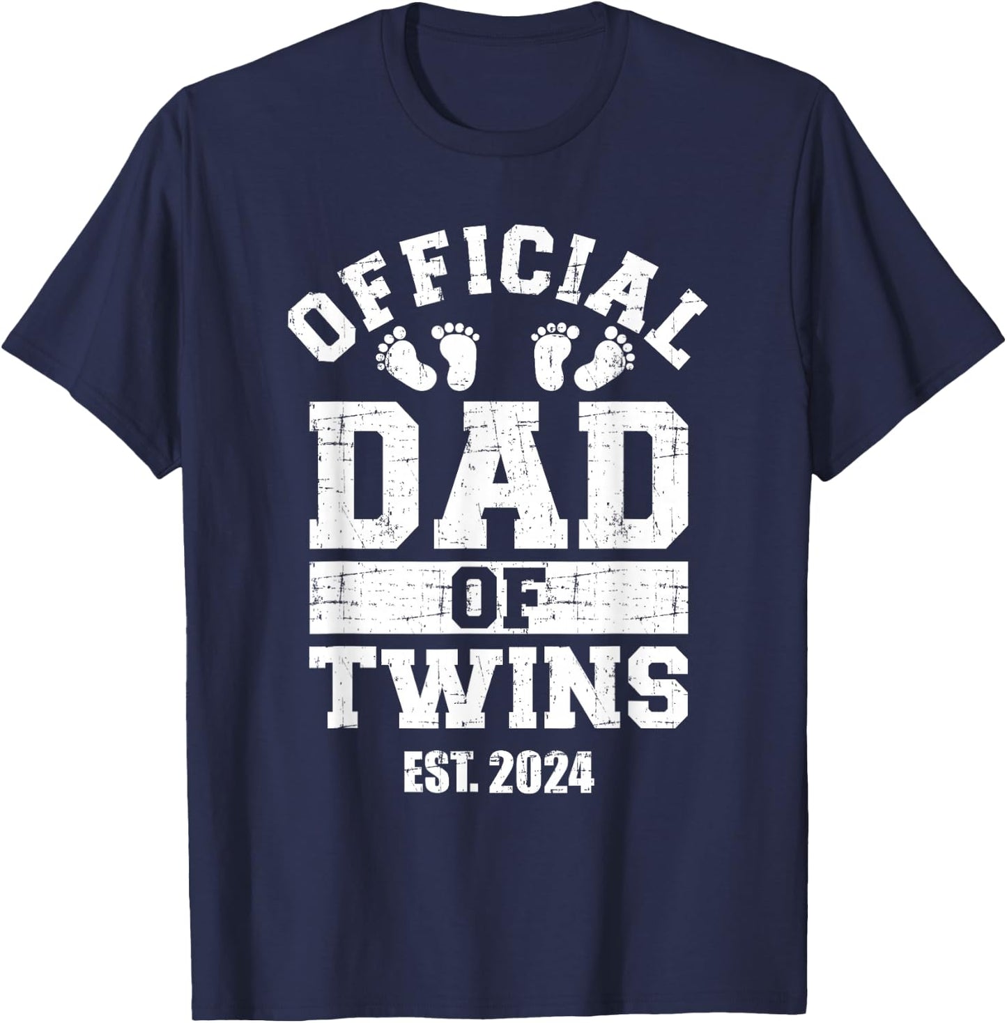 Official dad of twins 2024 T-Shirt - T-Shirt | Navy