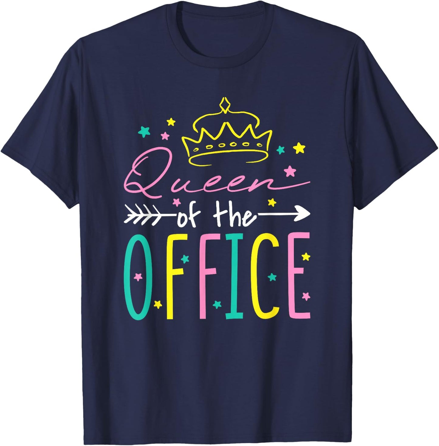 Queen of The Office, Office Secretary Secretaries T-Shirt - T-Shirt | Navy