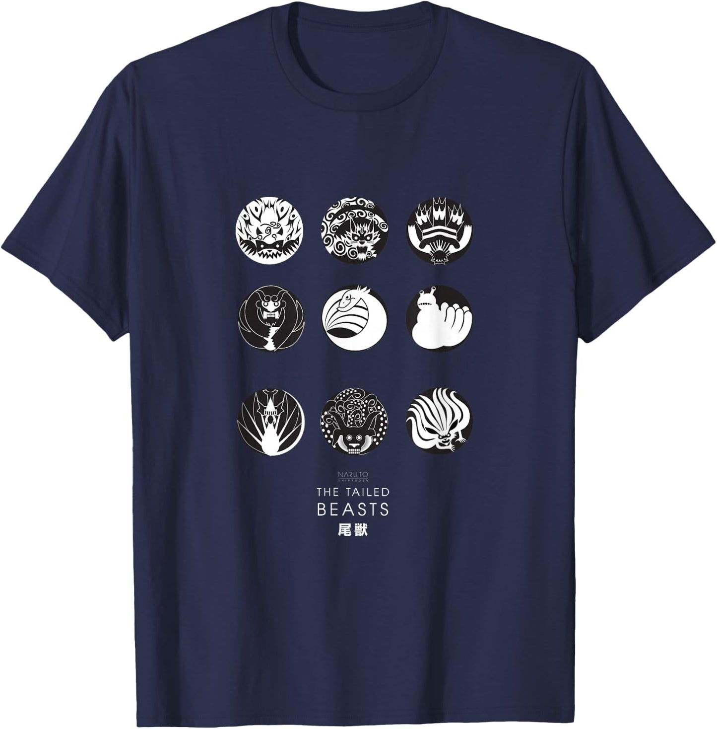 Naruto Anime Cartoon Tailed Beast T-Shirt - T-Shirt | Navy