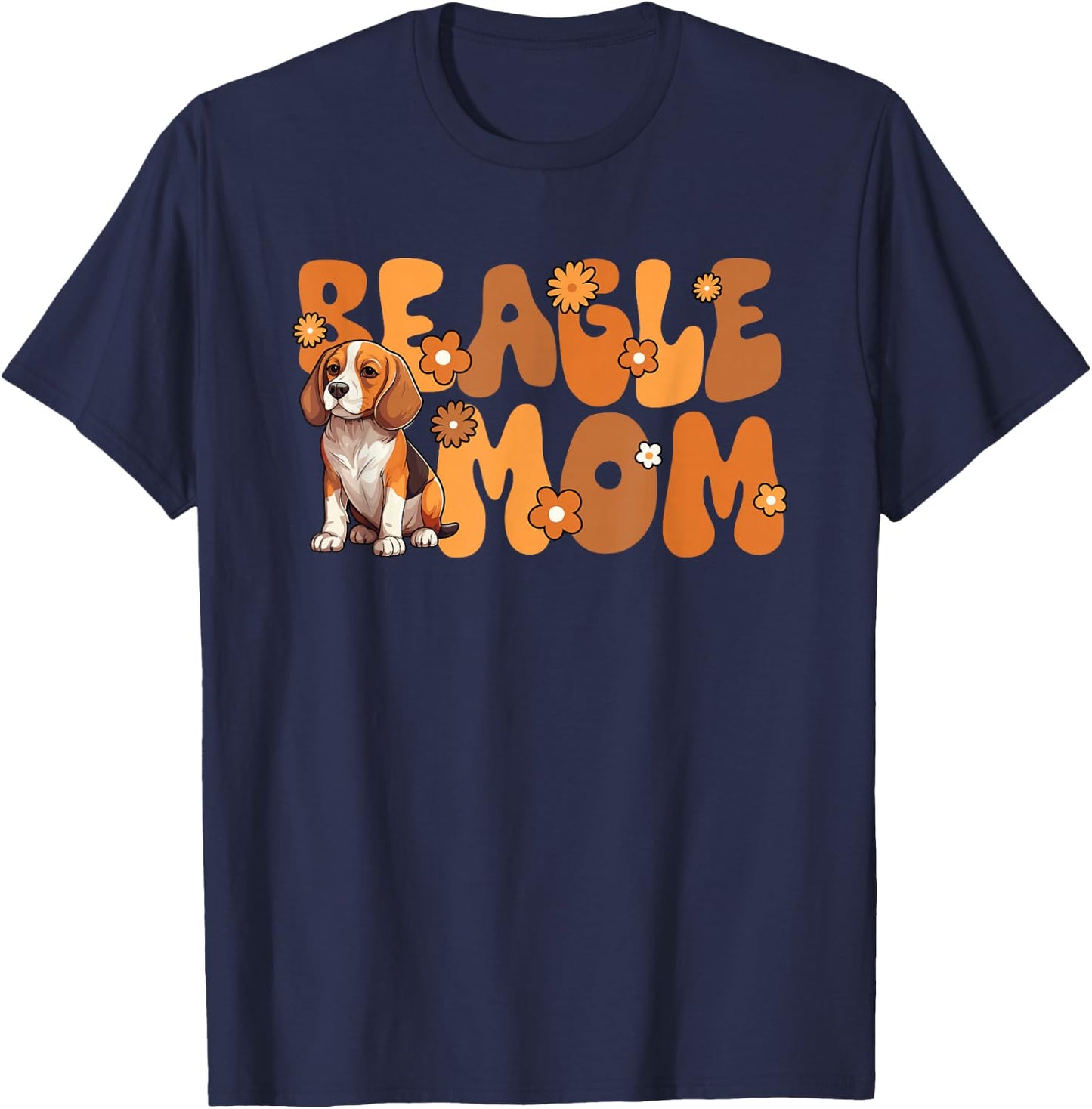 Beagle Groovy World's Best Beagle Mom T-Shirt - T-Shirt | Navy