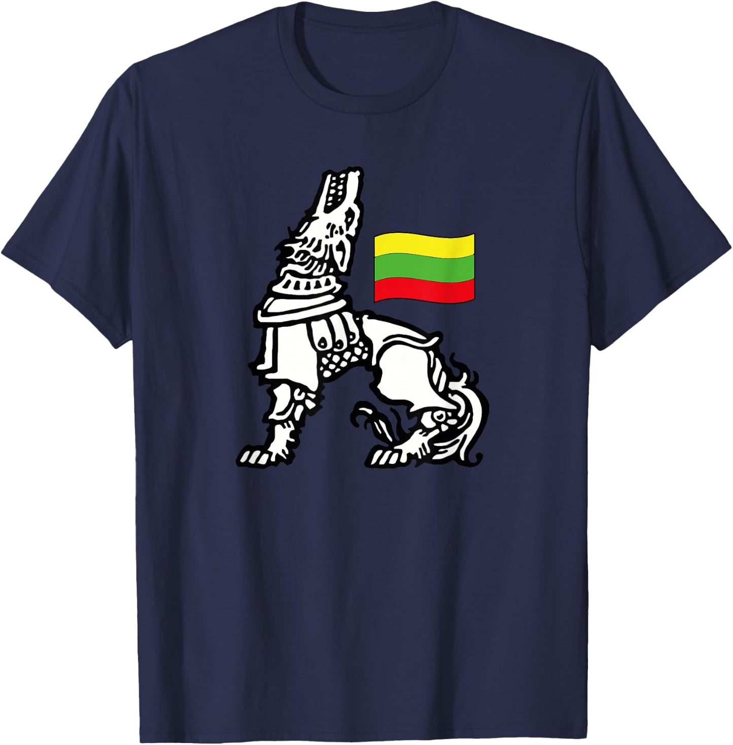 Iron Wolf Lietuva by Lithuania Strong T-Shirt - T-Shirt | Navy
