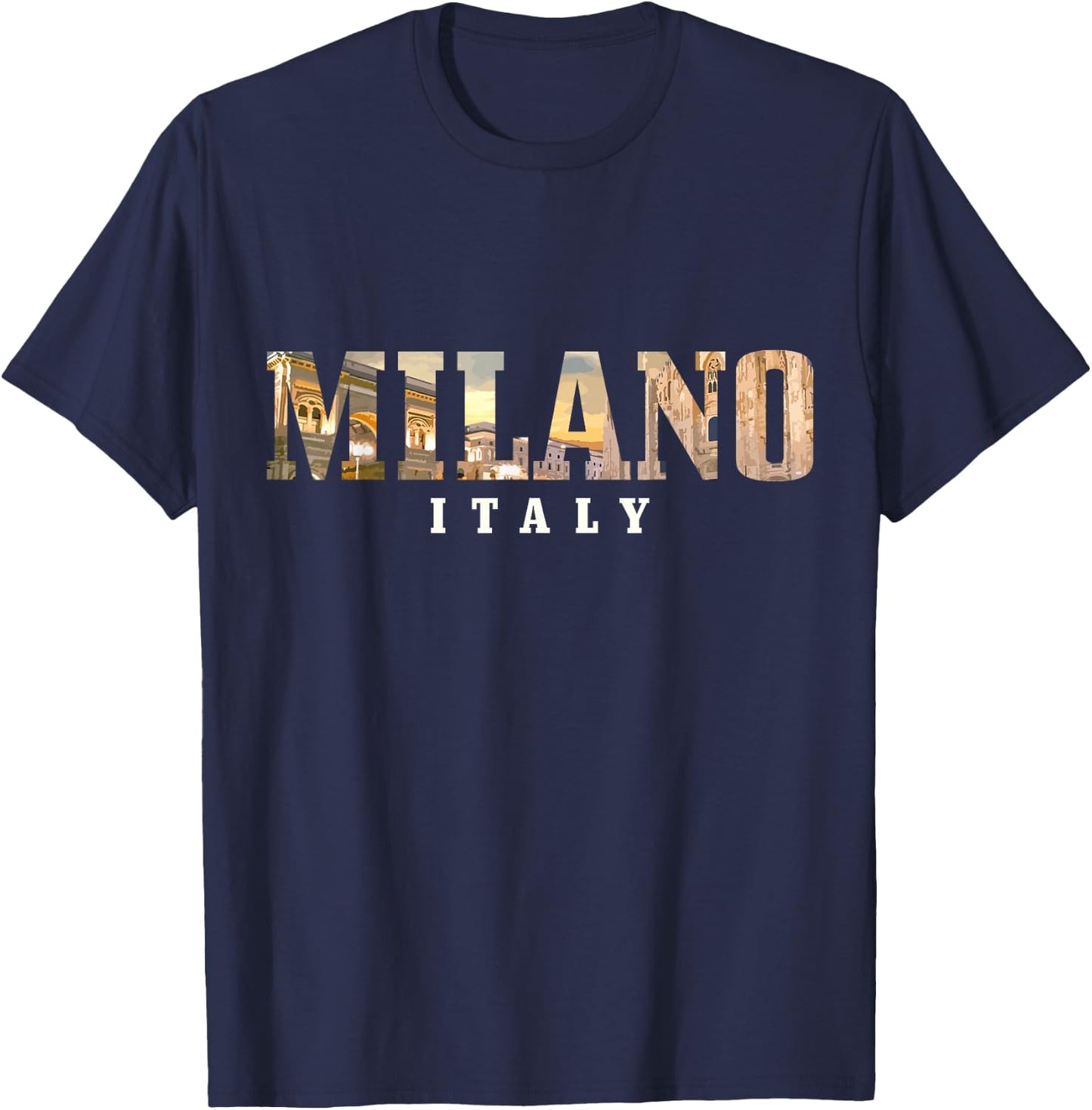 Milano Italia Skyline Italy Italy Souvenir Vintage T-Shirt - T-Shirt | Navy