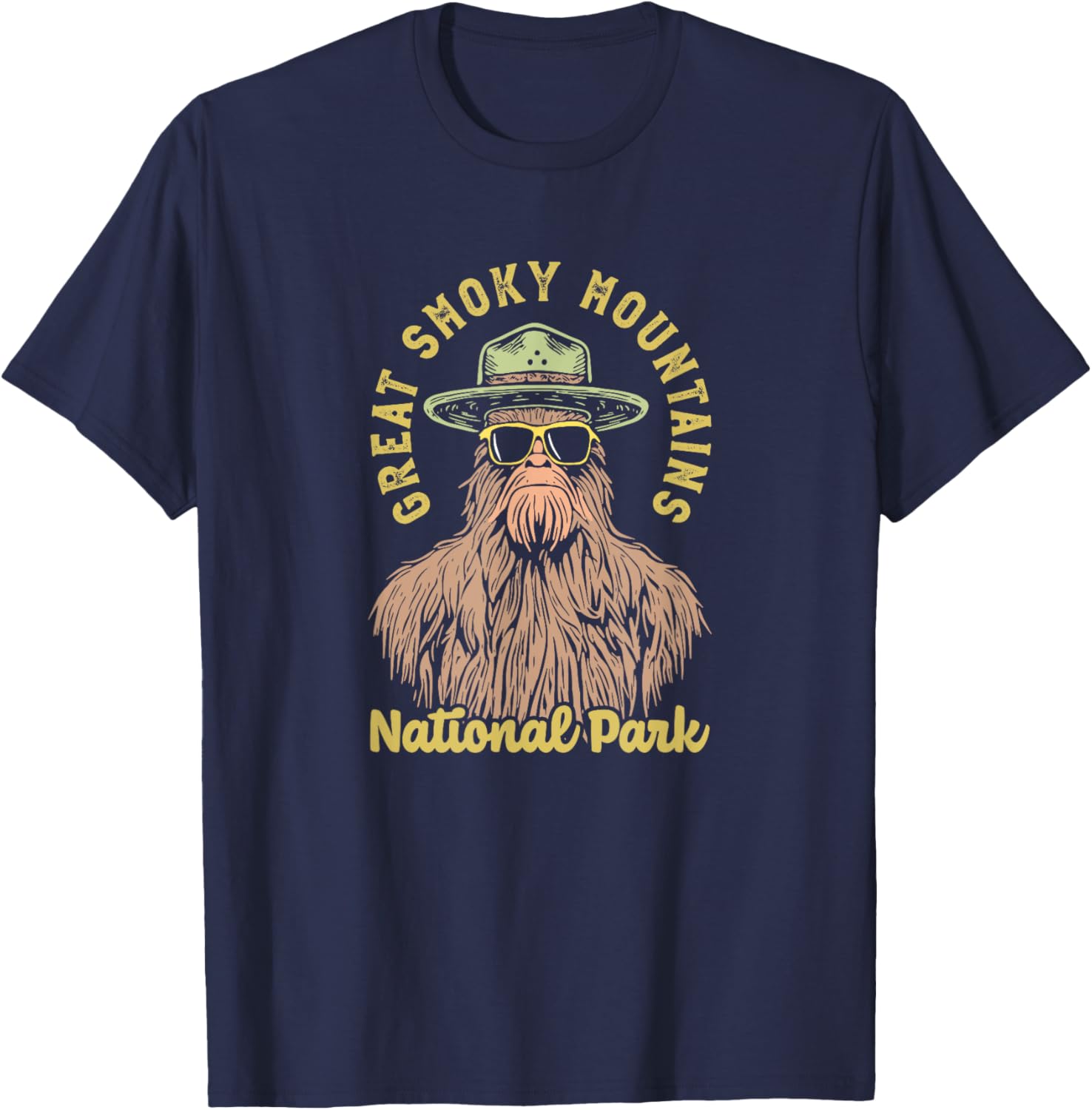 Great Smoky Mountains National Park Sasquatch Ranger Funny T-Shirt - T-Shirt | Navy