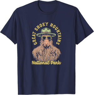 Great Smoky Mountains National Park Sasquatch Ranger Funny T-Shirt - T-Shirt | Navy