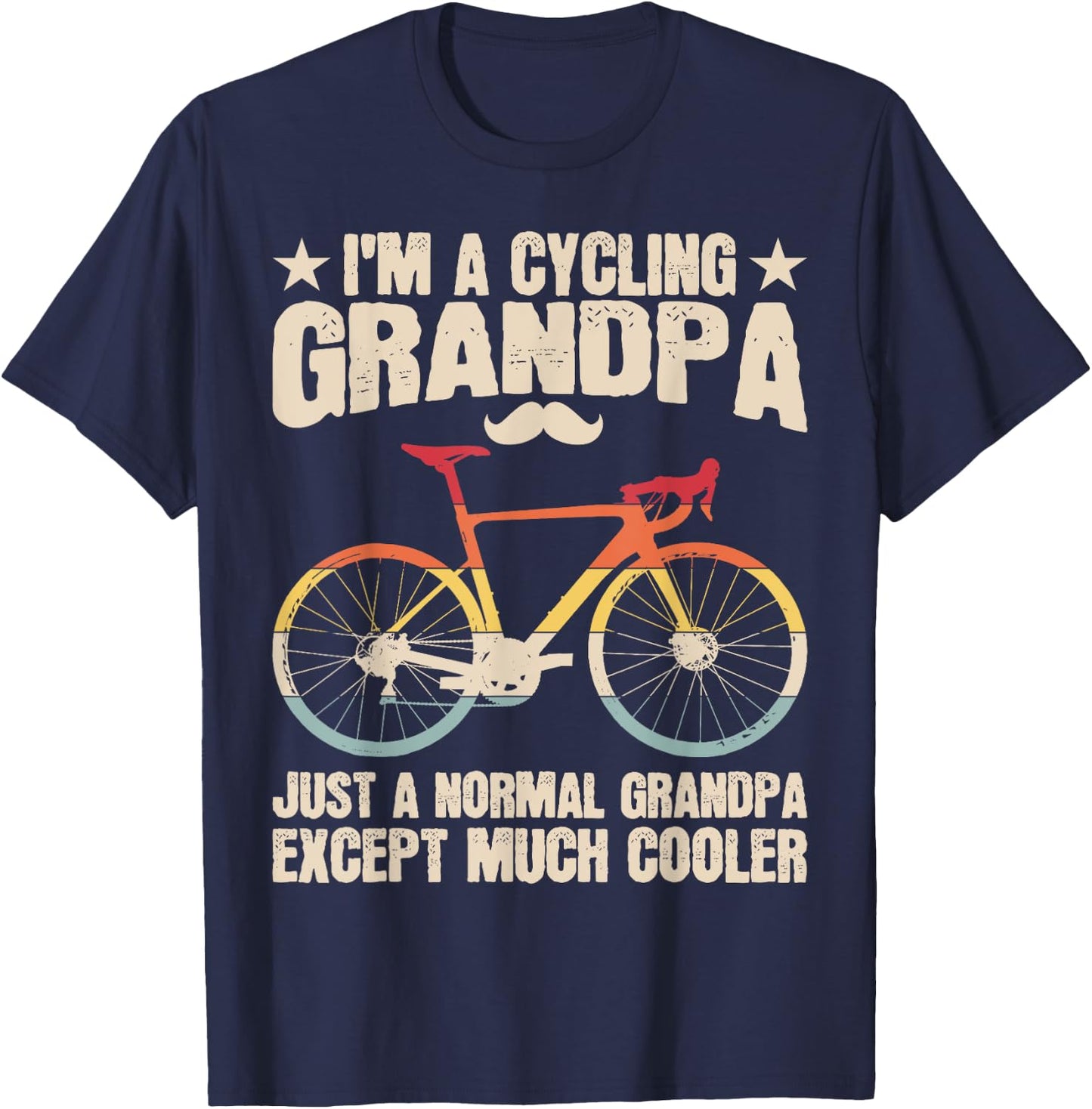 Cycling Grandpa Bicycle Lover Cycle Rider Biking Graphic T-Shirt - T-Shirt | Navy