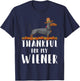 Thankful for My Wiener Dog Funny Dachshund Thanksgiving Women Kids T-Shirt - T-Shirt | Navy