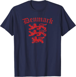 Denmark Lion Symbol Danish Pride T-Shirt - T-Shirt | Navy