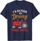 I'd Rather Be Driving My Wheel Horse - Funny Farming Tractor T-Shirt - T-Shirt | Navy