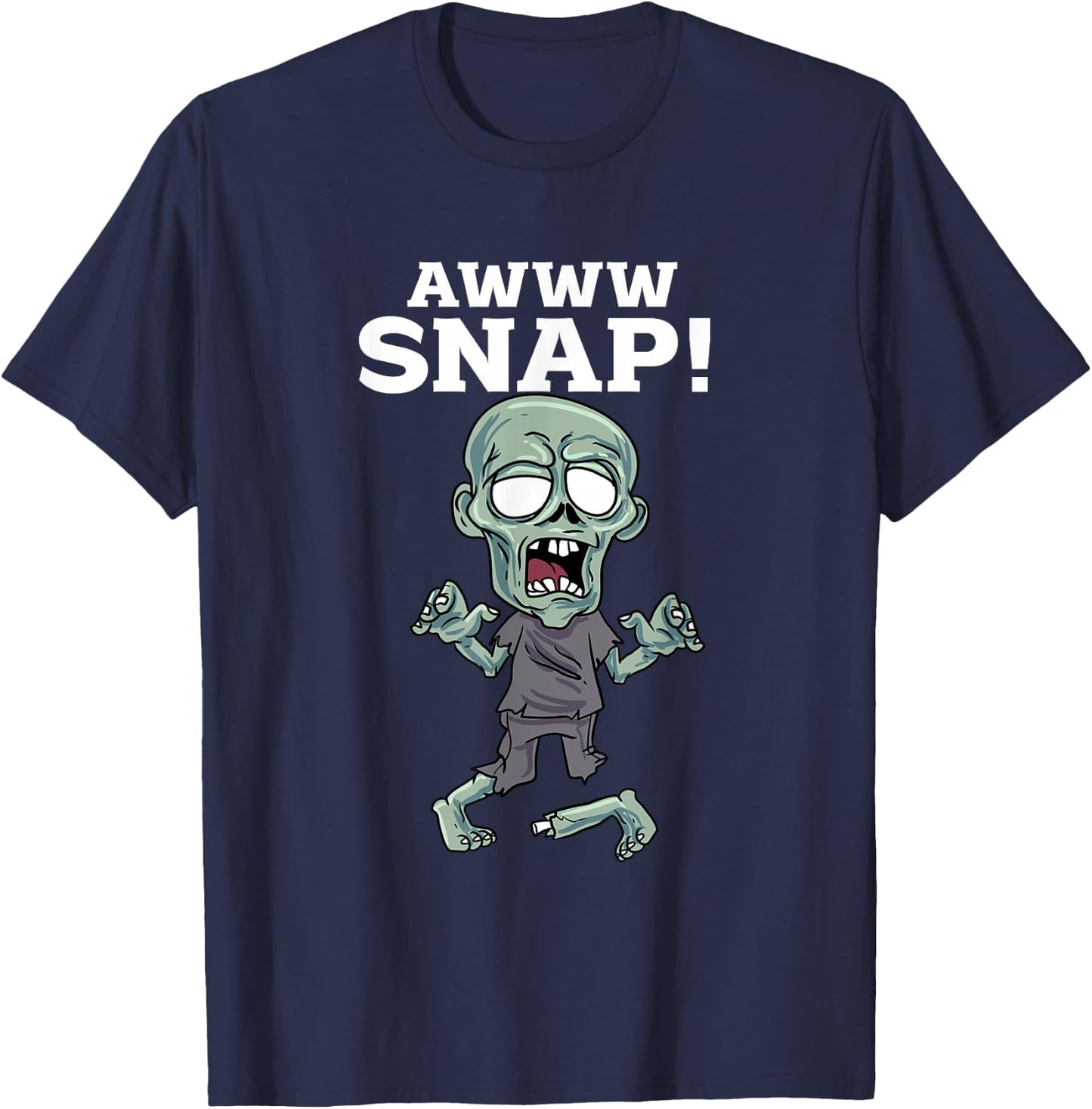 Awwww Snap Zombie T-Shirt - T-Shirt | Navy