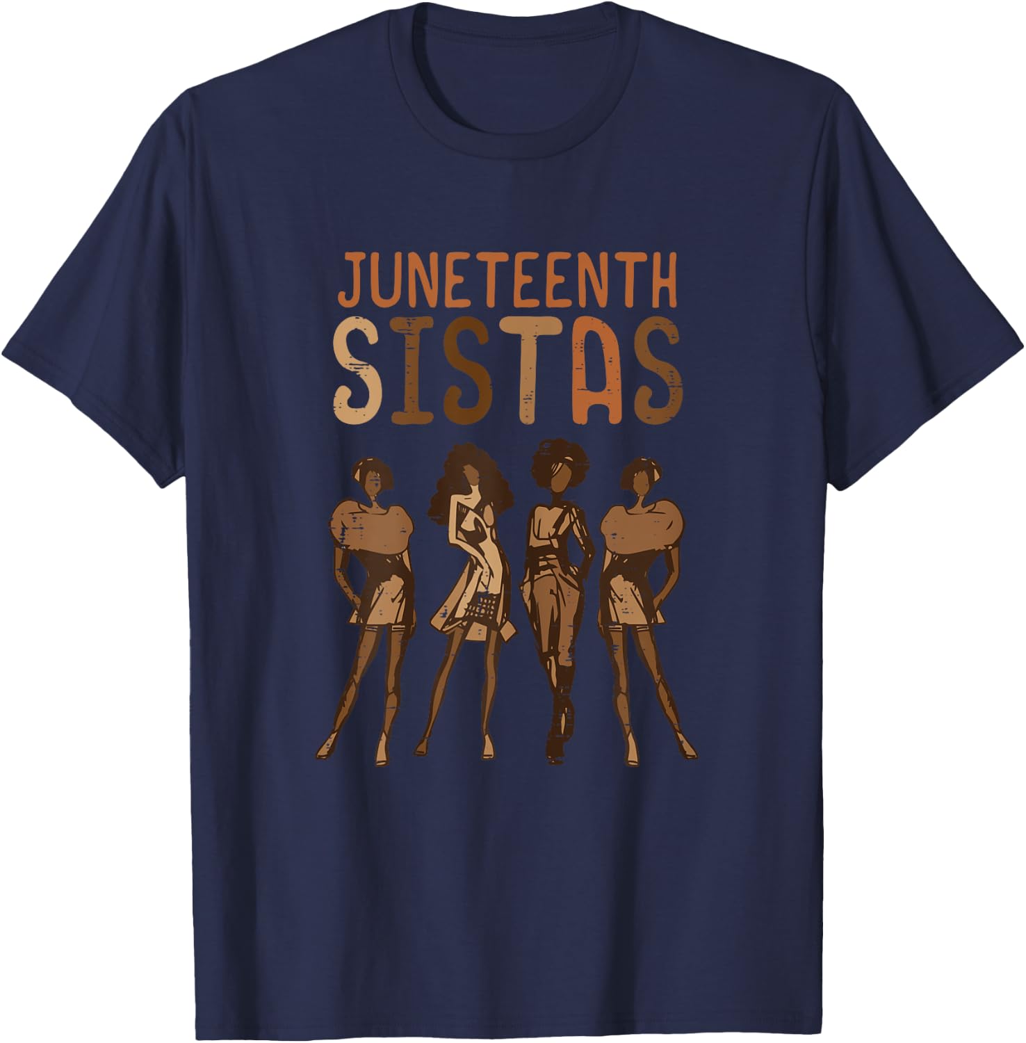 Juneteenth Sistas African Black History Melanin Women Girls T-Shirt - T-Shirt | Navy