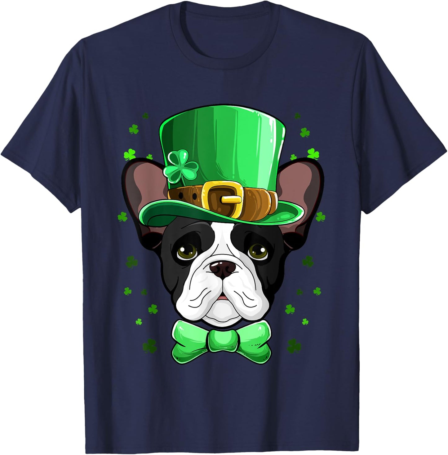 Boston Terrier Leprechaun Costume St Patricks Day T-Shirt - T-Shirt | Navy