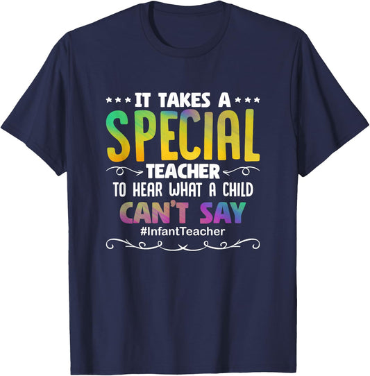 Special Teacher Daycare School Childcare Infant Teacher T-Shirt - T-Shirt | Navy