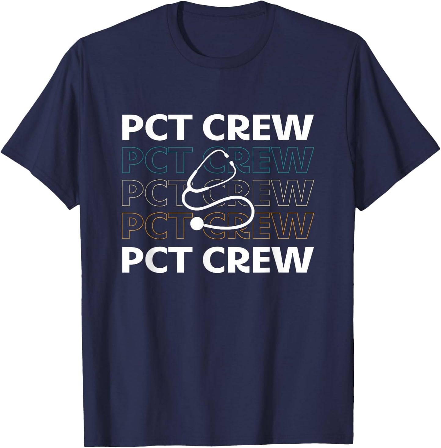 Patient Care Technician Gifts For PCT Week -Adults Black Short Sleeve T-Shirt - T-Shirt | Navy