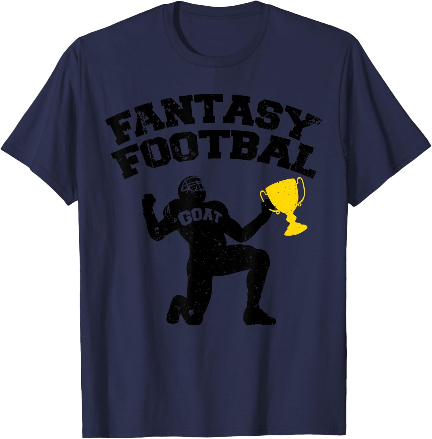 Fantasy Football GOAT Funny Fantasy Football Champion T-Shirt - T-Shirt | Navy
