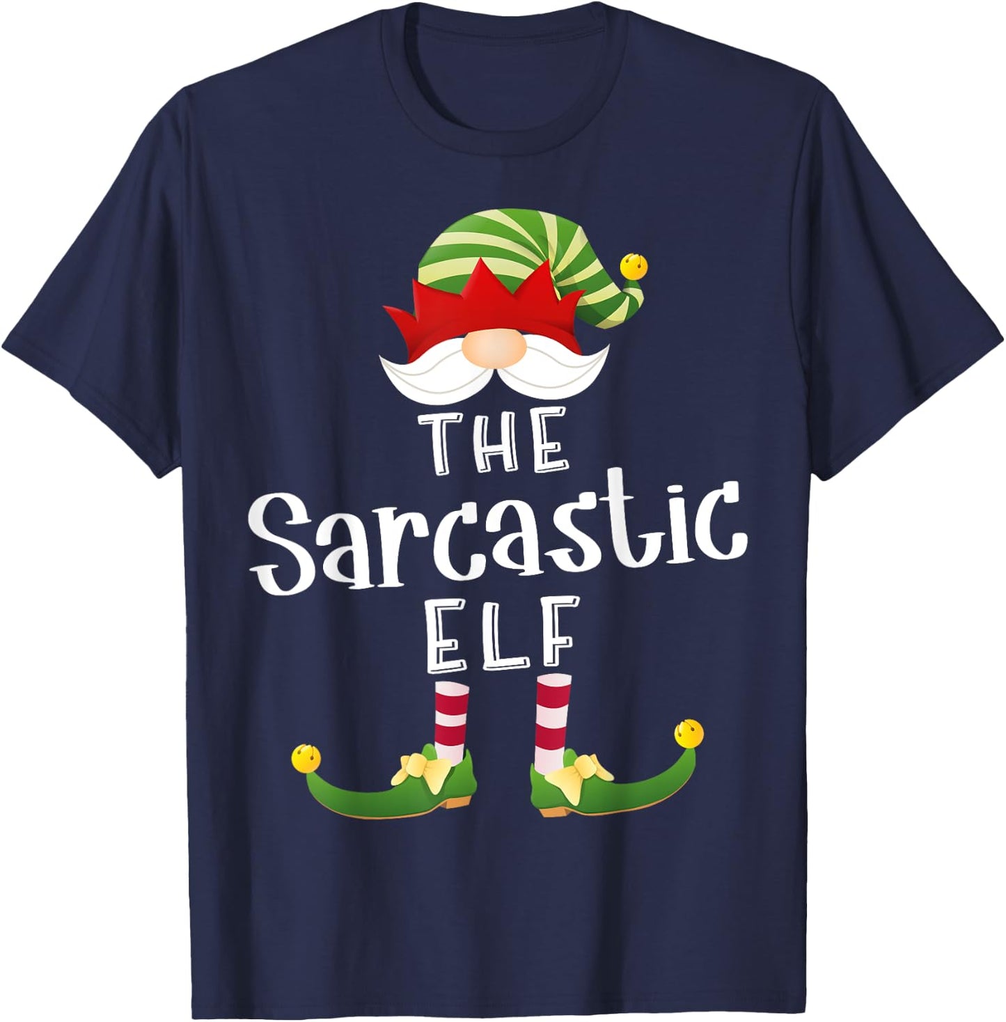 Sarcastic Elf Group Christmas Funny Pajama Party T-Shirt - T-Shirt | Navy
