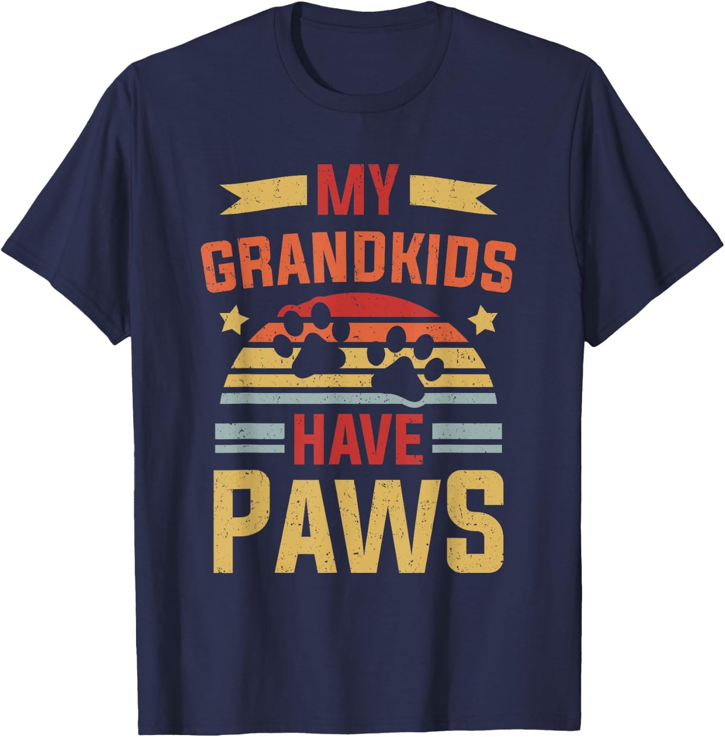 My Grandkids Have Paws T-Shirt - T-Shirt | Navy