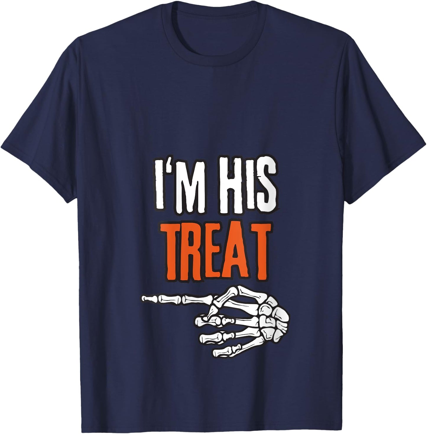 I'm His Treat Hilarious Halloween For Couples Matching V-Neck T-Shirt - T-Shirt | Navy