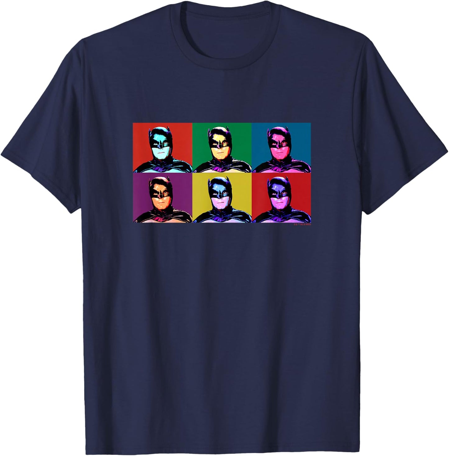 Batman Vintage 60's Classic Adam West Batman Warhol Pop Art T-Shirt - T-Shirt | Navy