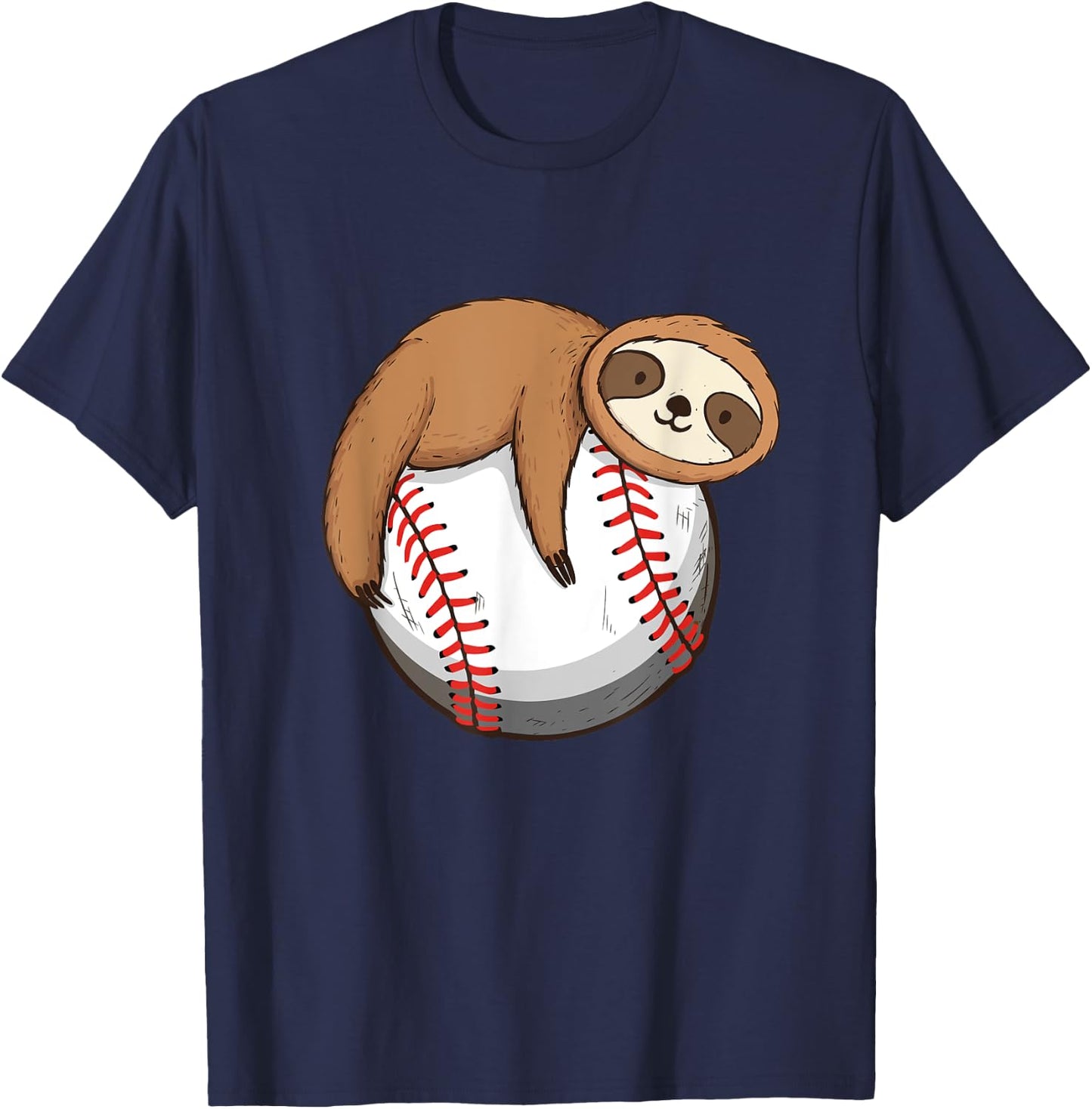 Sloth Baseball Player - Catcher Pitcher Animal Nature Lover T-Shirt - T-Shirt | Navy