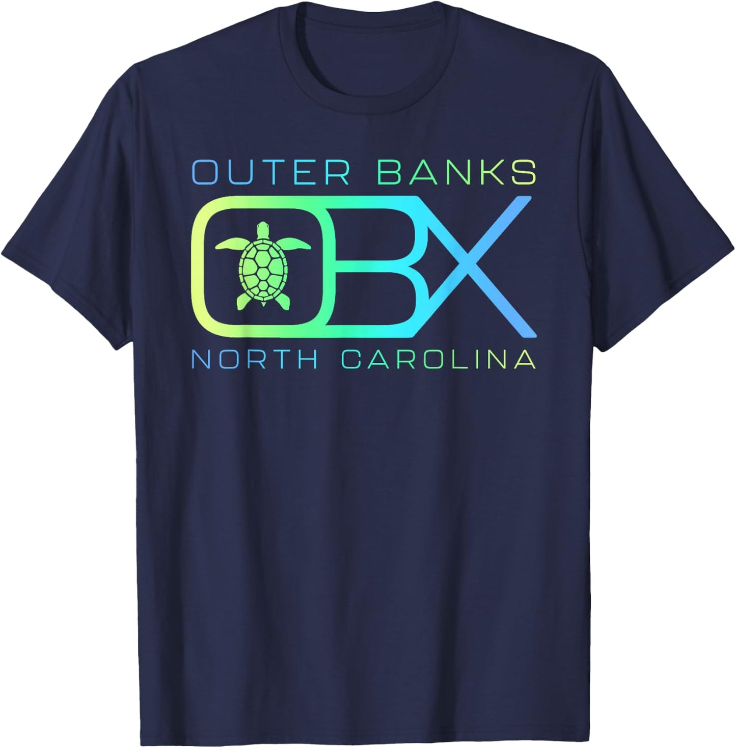 OBX North Carolina | Outer Banks Merch Vacation Sea Turtle T-Shirt - T-Shirt | Navy