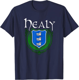 Healy Surname Irish Clan Tartan Badge Ireland T-Shirt - T-Shirt | Navy