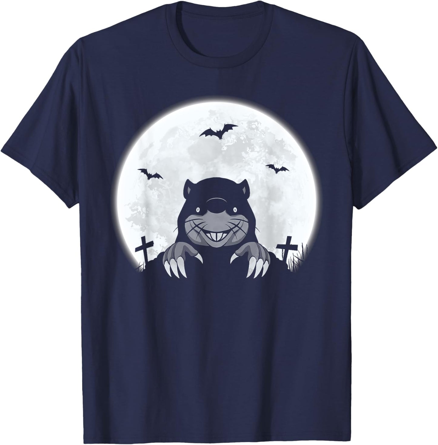 Halloween Spooky Mole Retro Vintage Halloween Costume T-Shirt - T-Shirt | Navy