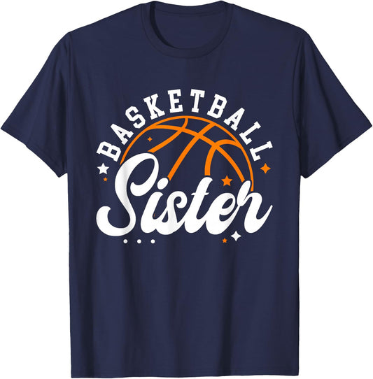 Basketball Sister Of A Basketball Player Basketball Sis T-Shirt - T-Shirt | Navy