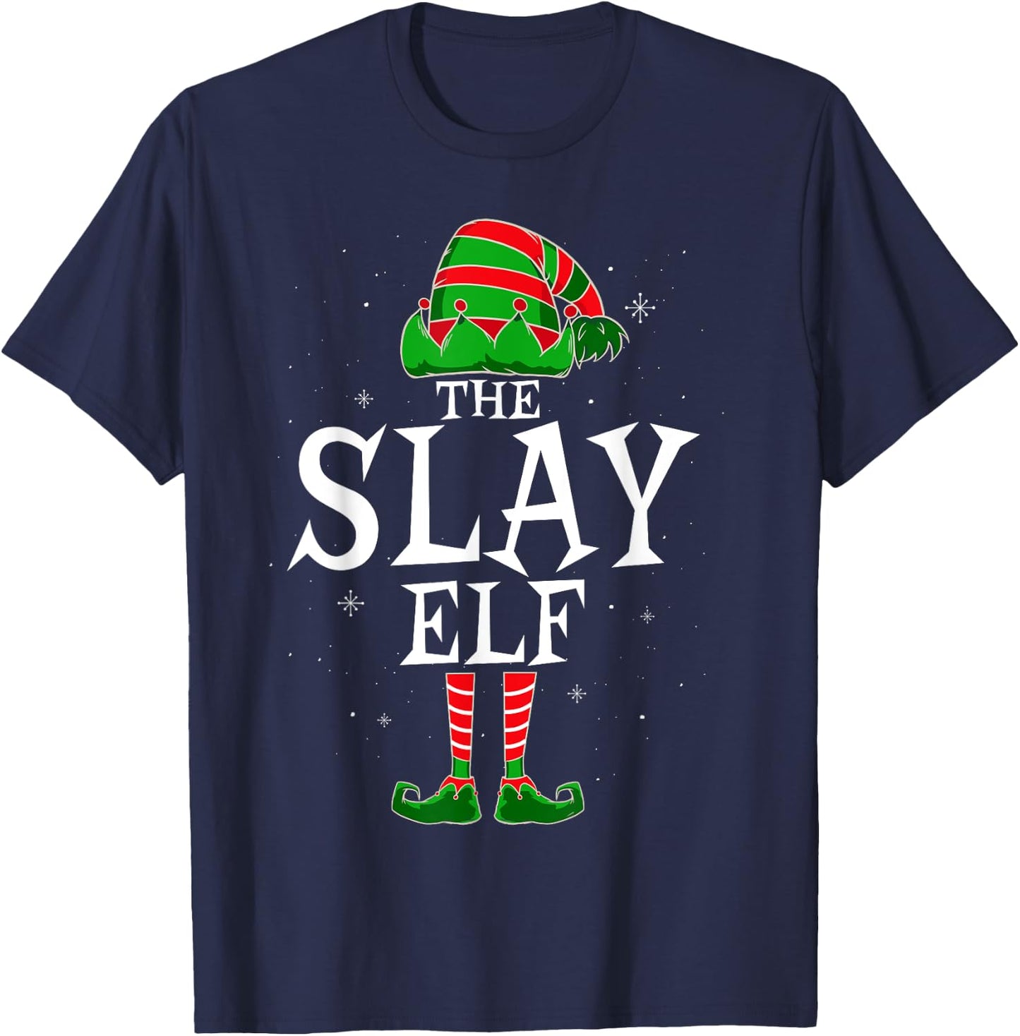 The Slay Elf Group Matching Family Christmas Beautiful T-Shirt - T-Shirt | Navy