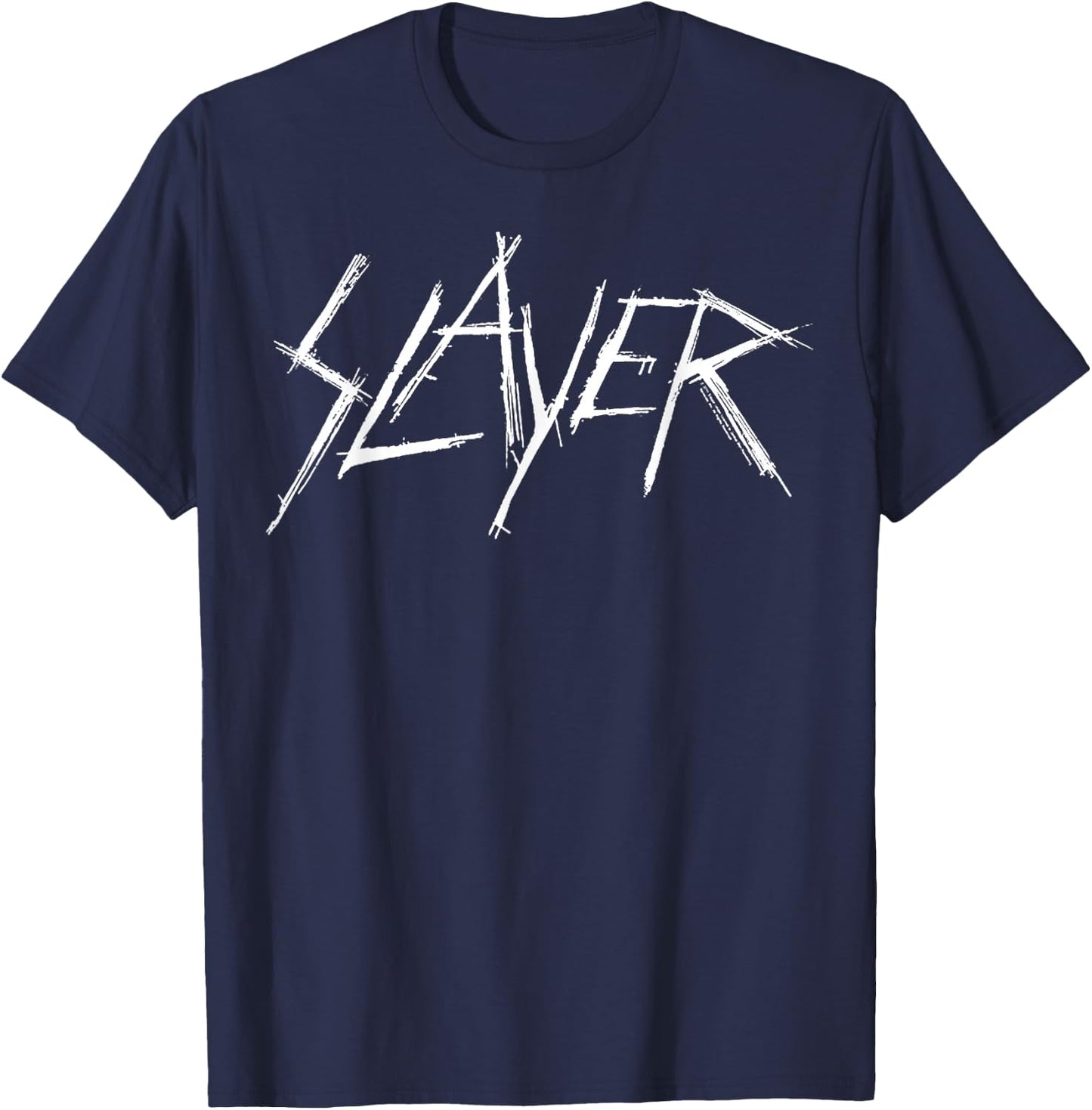 Slayer – Scratchy Logo T-Shirt - T-Shirt | Navy