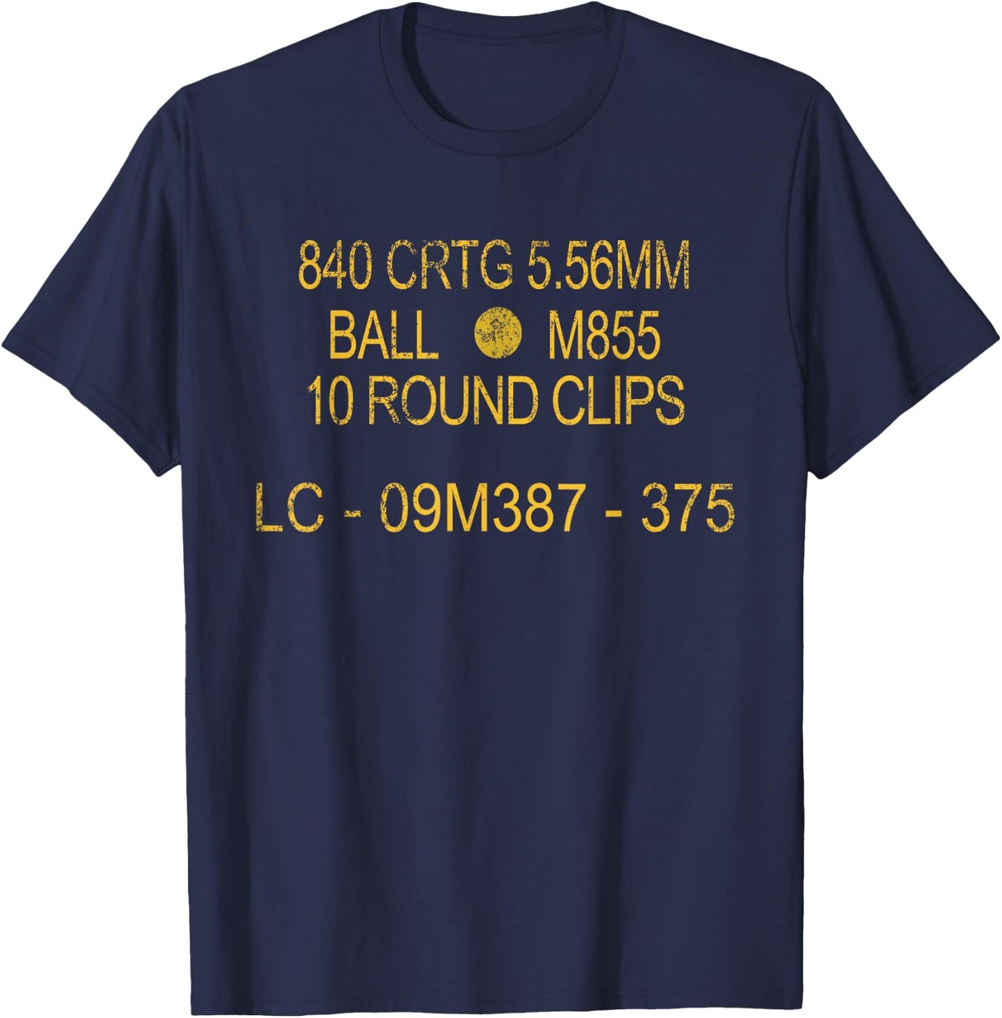 556 MM US Military Ammo OD Green Can Graphic T-Shirt - T-Shirt | Navy