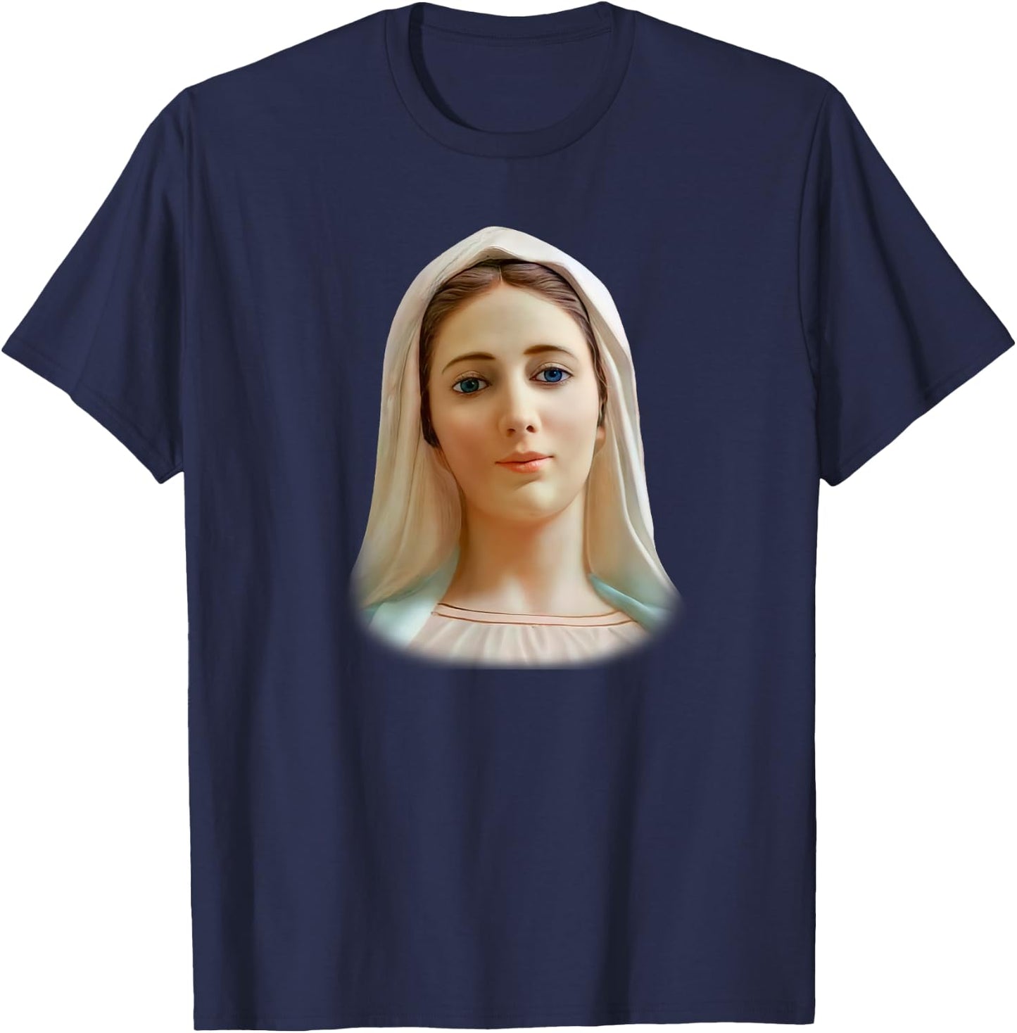 Medjugorje Our Lady Queen of Peace Gospa T-Shirt - T-Shirt | Navy