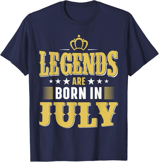 Legends Are Born In July T-Shirt - T-Shirt | Navy