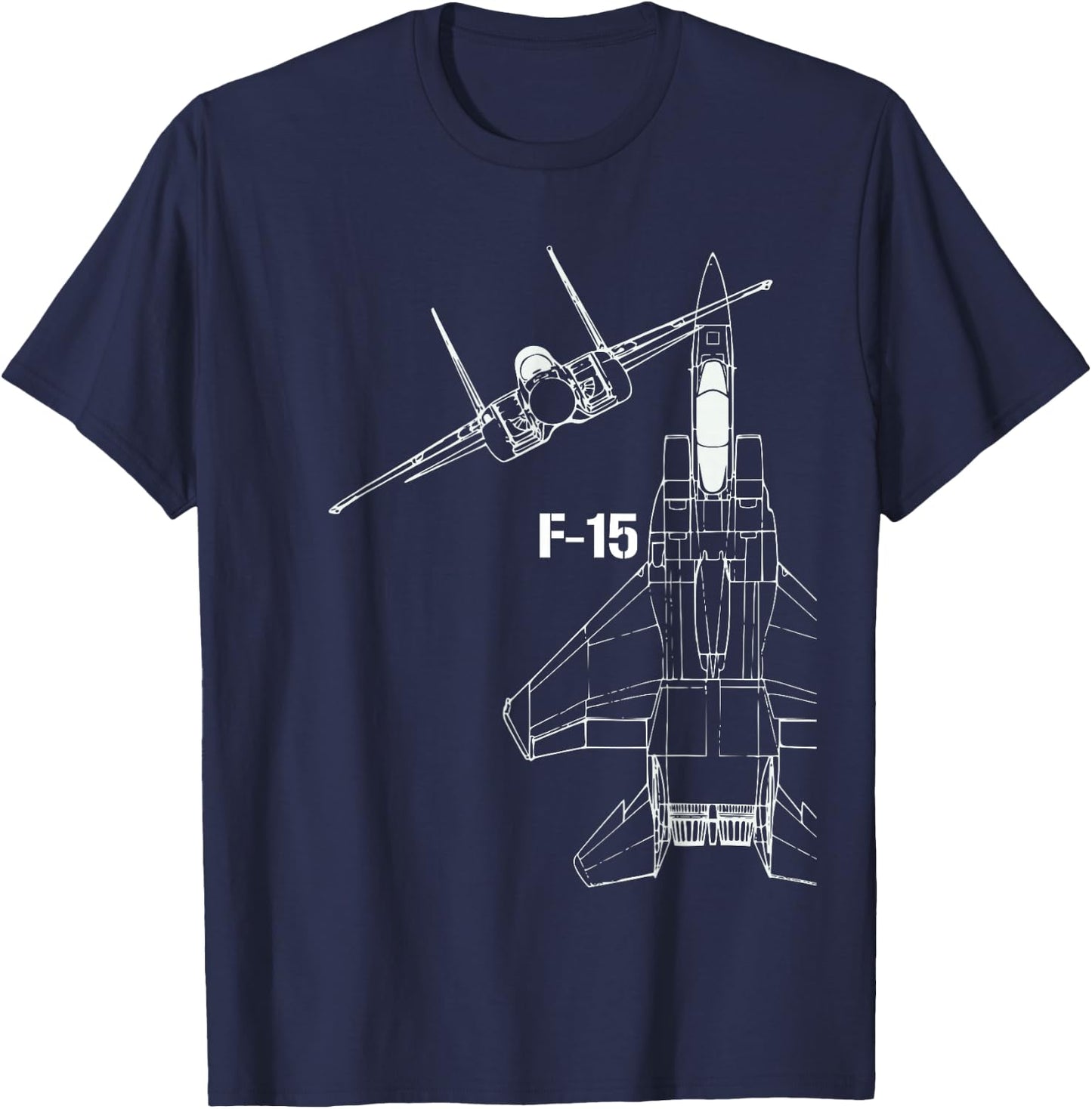 F-15 Eagle Jet Military Stealth Fighter Jet T-Shirt - T-Shirt | Navy