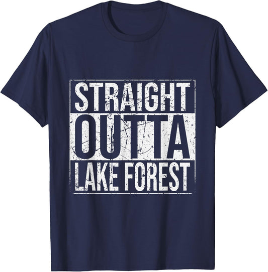 Straight Outta Lake Forest Vintage T-Shirt - T-Shirt | Navy