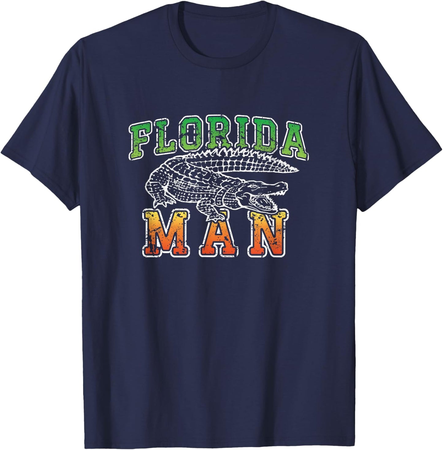 Florida Man Alligator Shirt - Funny Florida Meme T-Shirt - T-Shirt | Navy