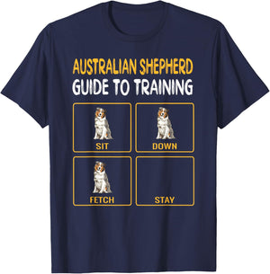 Training Dogs Funny Australian Shepherd T-Shirt - T-Shirt | Navy