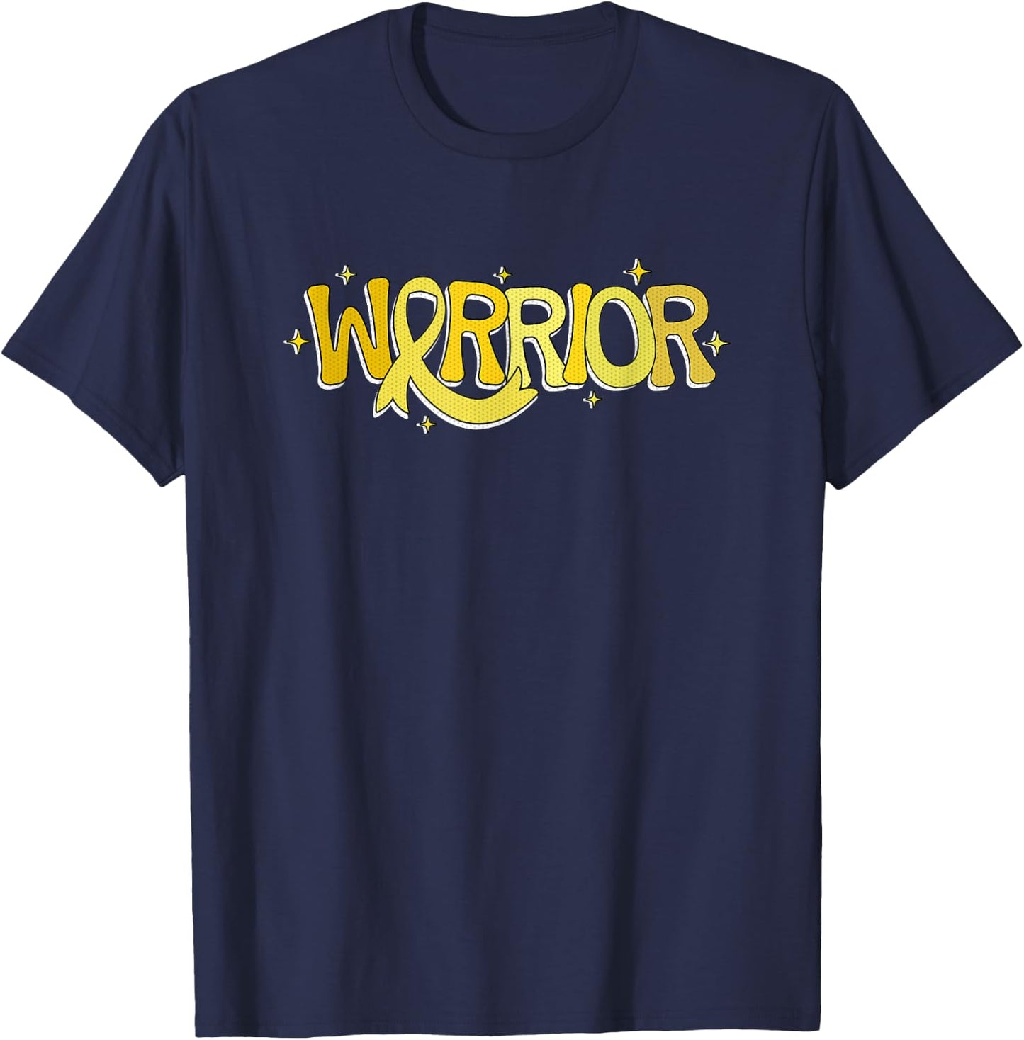 Sarcoma Cancer Warrior Yellow Ribbon Awareness Month Support T-Shirt - T-Shirt | Navy