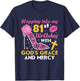 Stepping into my 81st birthday with gods grace and mercy T-Shirt - T-Shirt | Navy