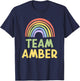 Happy Colorful Team Amber Rainbow Pride Green Yellow T-Shirt - T-Shirt | Navy