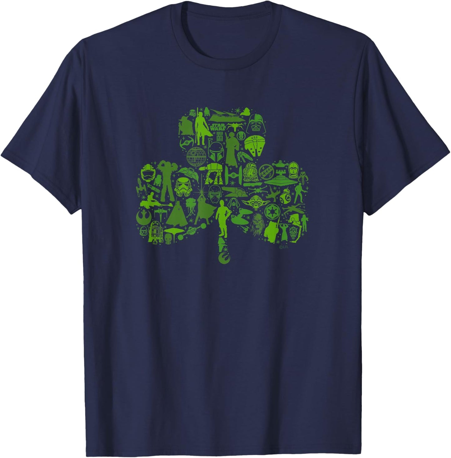 Star Wars Green Shamrock St. Patrick’s Day T-Shirt - T-Shirt | Navy